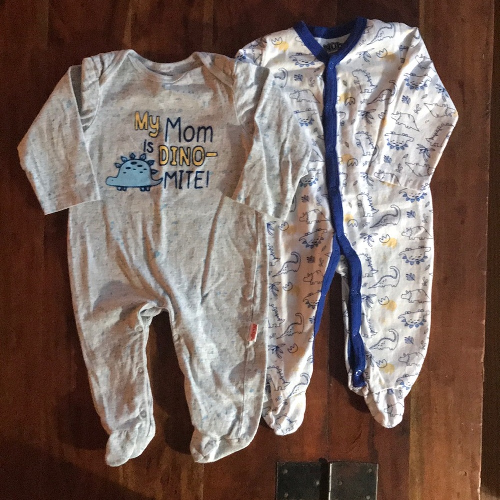 Nuby dinosaur snap onesies boys unisex 6-9 months